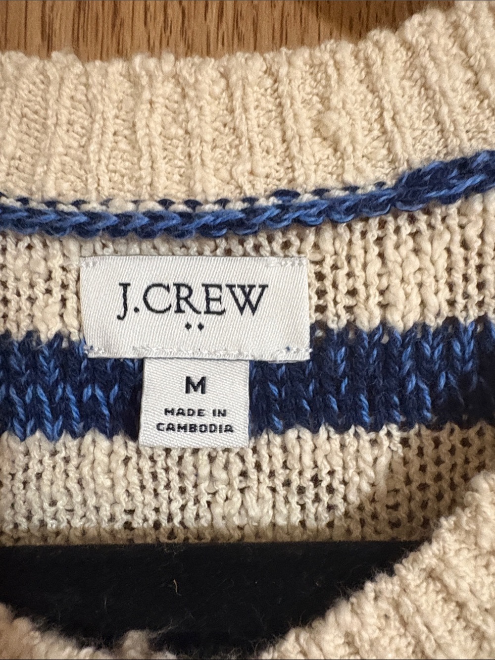 J. Crew Navy and Cream Striped Button-Up Cardigan - Picture 2 of 8